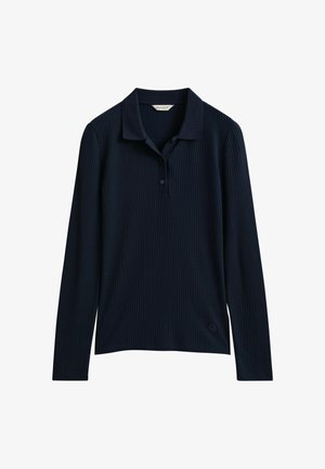 GANT, GANT SLIM RIBBED POLO TOP - Poloshirt - evening blue