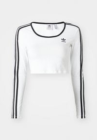 ADICOLOR 3-STRIPES LONG SLEEVE CROP LONG-SLEEVE - Ilgarankovis viršutinės dalies drabužis - white