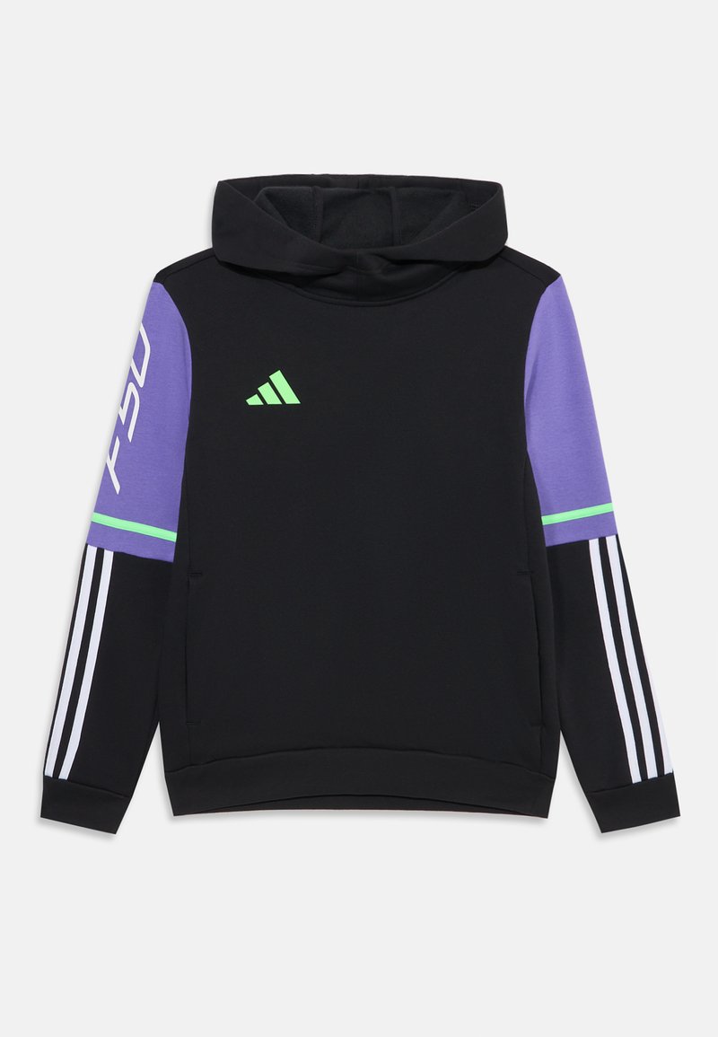 adidas Performance F50 HOODIE YOUTH UNISEX - Bluză de molton - black/purple