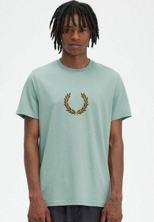 Fred Perry FLOCCATA - T-shirt con stampa - silver blue