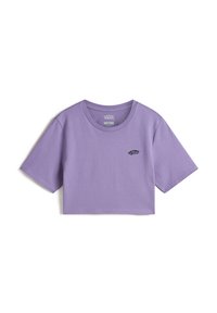 Violet lyhythihainen puuvillapaita, jossa on pyöreä kaula-aukko. Rinnassa on pieni musta Vans-logo.