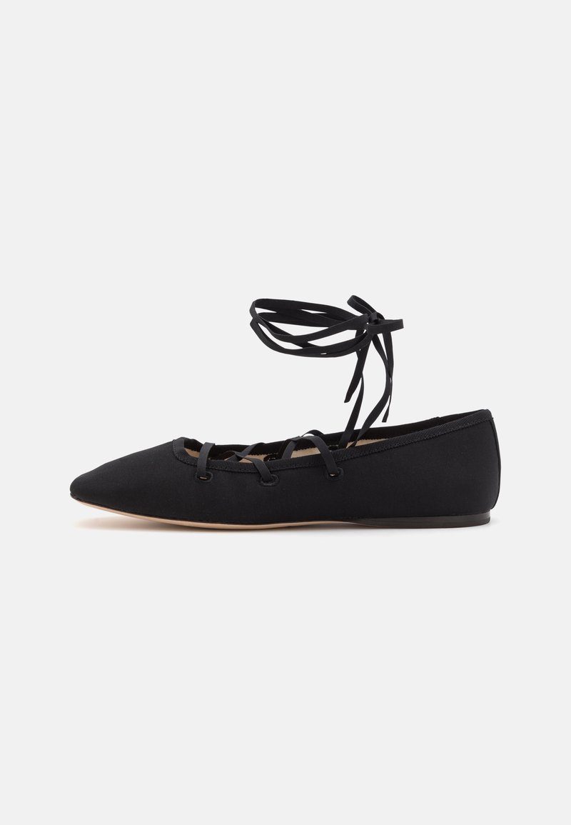 Loeffler Randall LOUISA LACE UP BALLET FLAT - Ballerina med reim - black