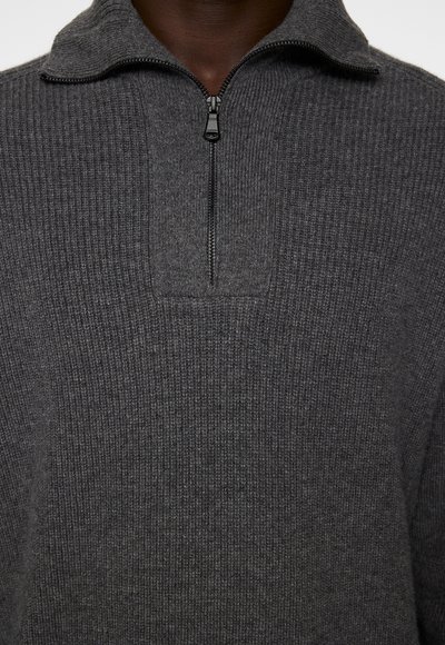 J.LINDEBERG WILMER QUARTER ZIP  - Trui - mid grey melange