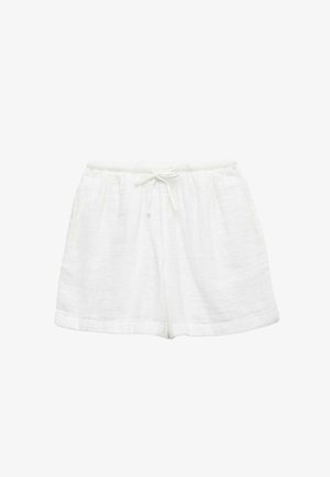 Hvide shorts i frotté med elastisk talje og justerbar snøre.