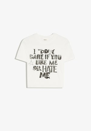 Bershka, SHORT-SLEEVE MESSAGE T-SHIRT - T-shirt imprimé - white