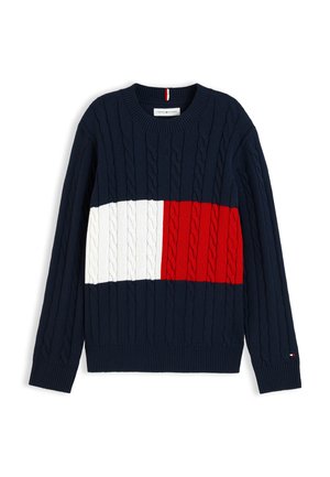 Tommy Hilfiger, CABLE CREW NECK - Пуловер - blue flag