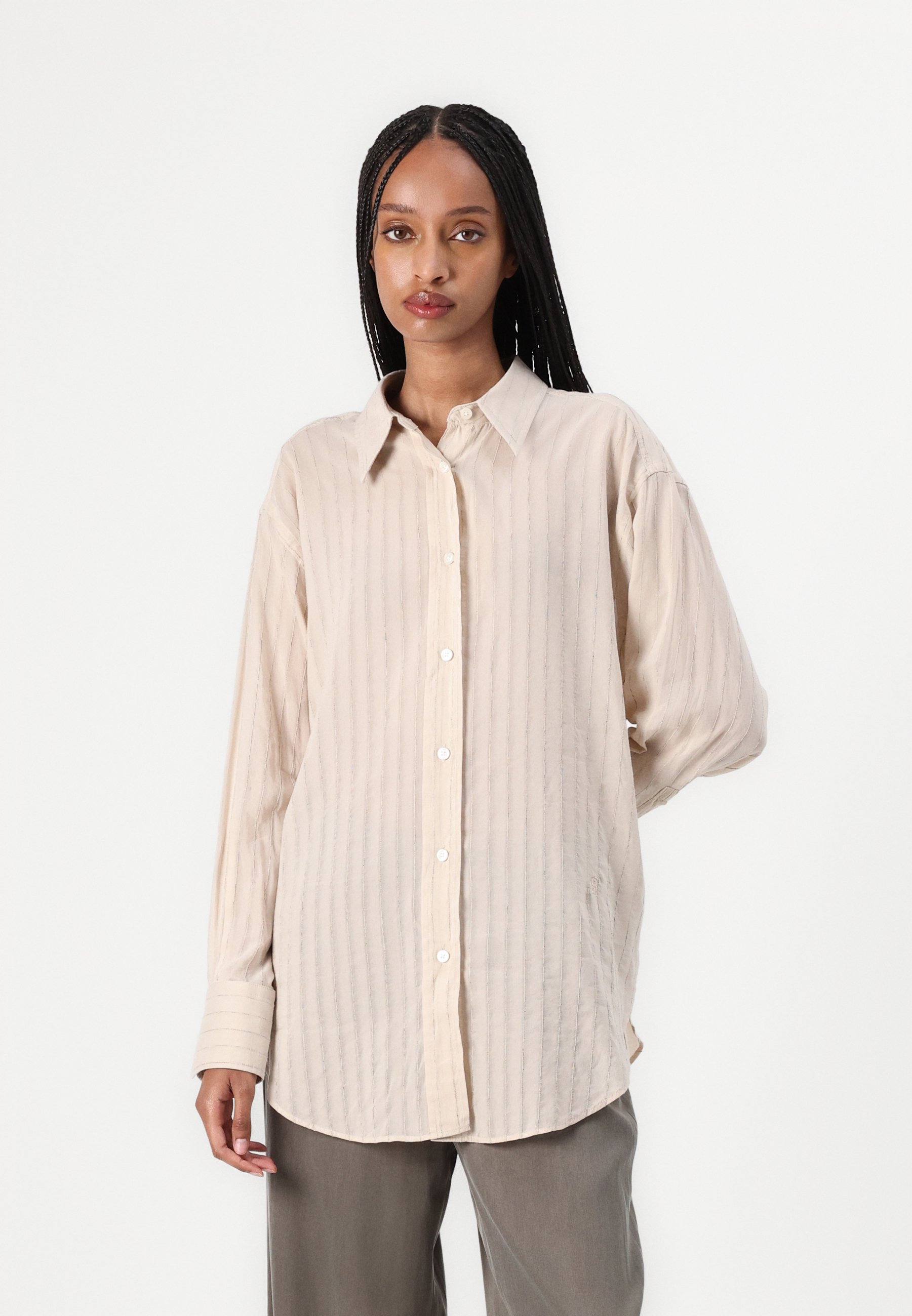 売れ筋商品|||ボス シャツ レディース トップス BAREDANA - Button-down blouse - open white BOSS BAREDANA - Button-down blouse - open white/white