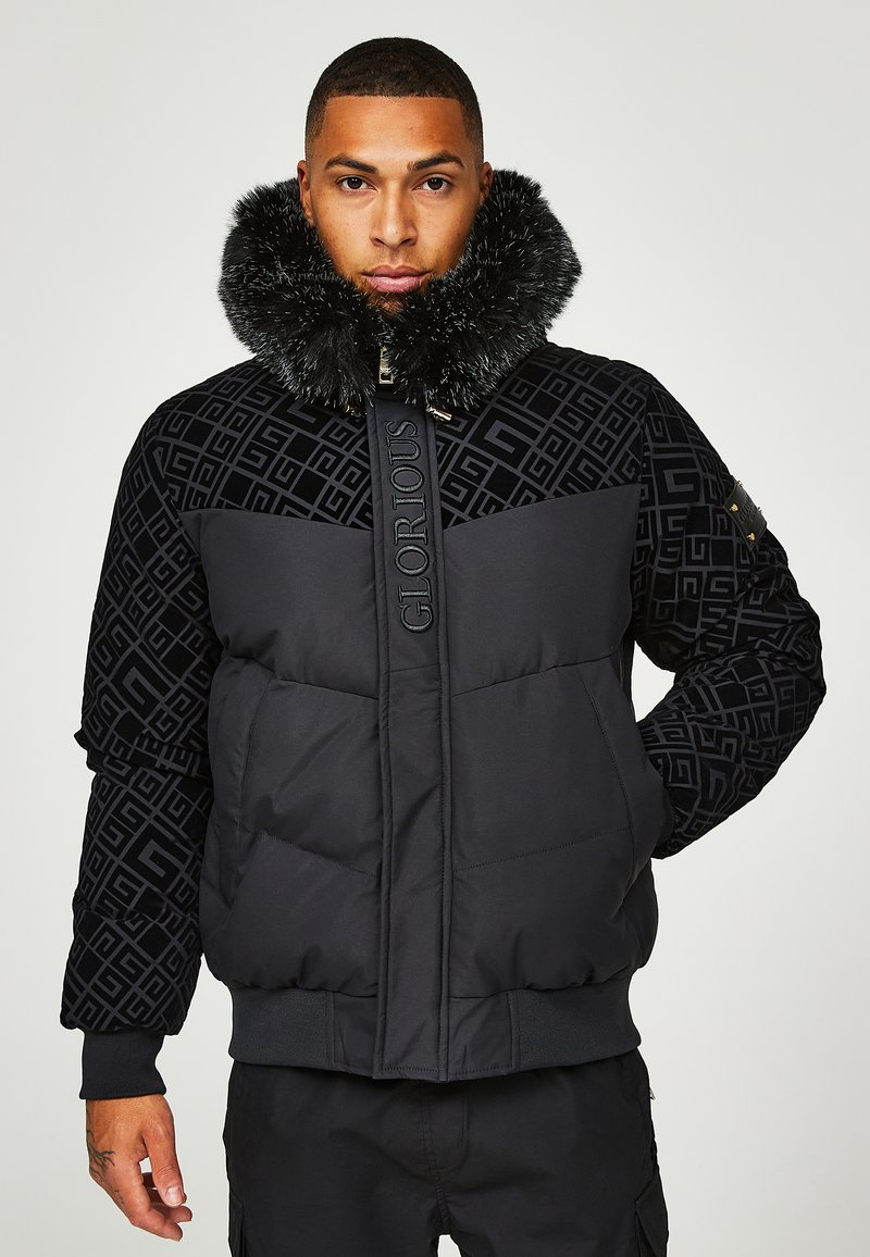 Glorious Gangsta LAVIN SHORT PUFFER JACKET - Zimná bunda - jet black ... Glorious Gangsta LAVIN SHORT PUFFER JACKET - Zimná bunda - jet black ...