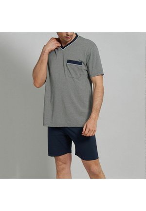 Nachtwäsche Set - navy   blau gemustert