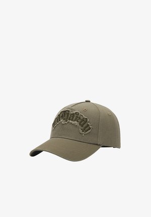 Ed Hardy, UNISEX DISTRESSED GOTHIC 6 PANEL CAP - Pet - green