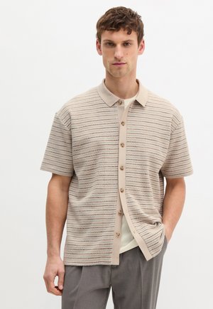 DFC MIT STRUKTURIERTEM STREIFEN-MUSTER - Hemd - light beige