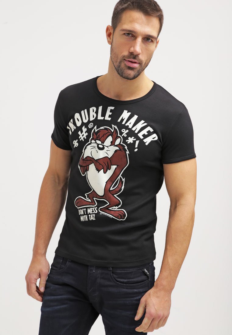 LOGOSHIRT LOONEY TUNES TROUBLE MAKER - Print T-shirt - black