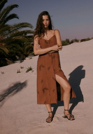 Next, REGULAR FIT - BUTTON DOWN MIDI DRESS  . - Robe de jour - brown