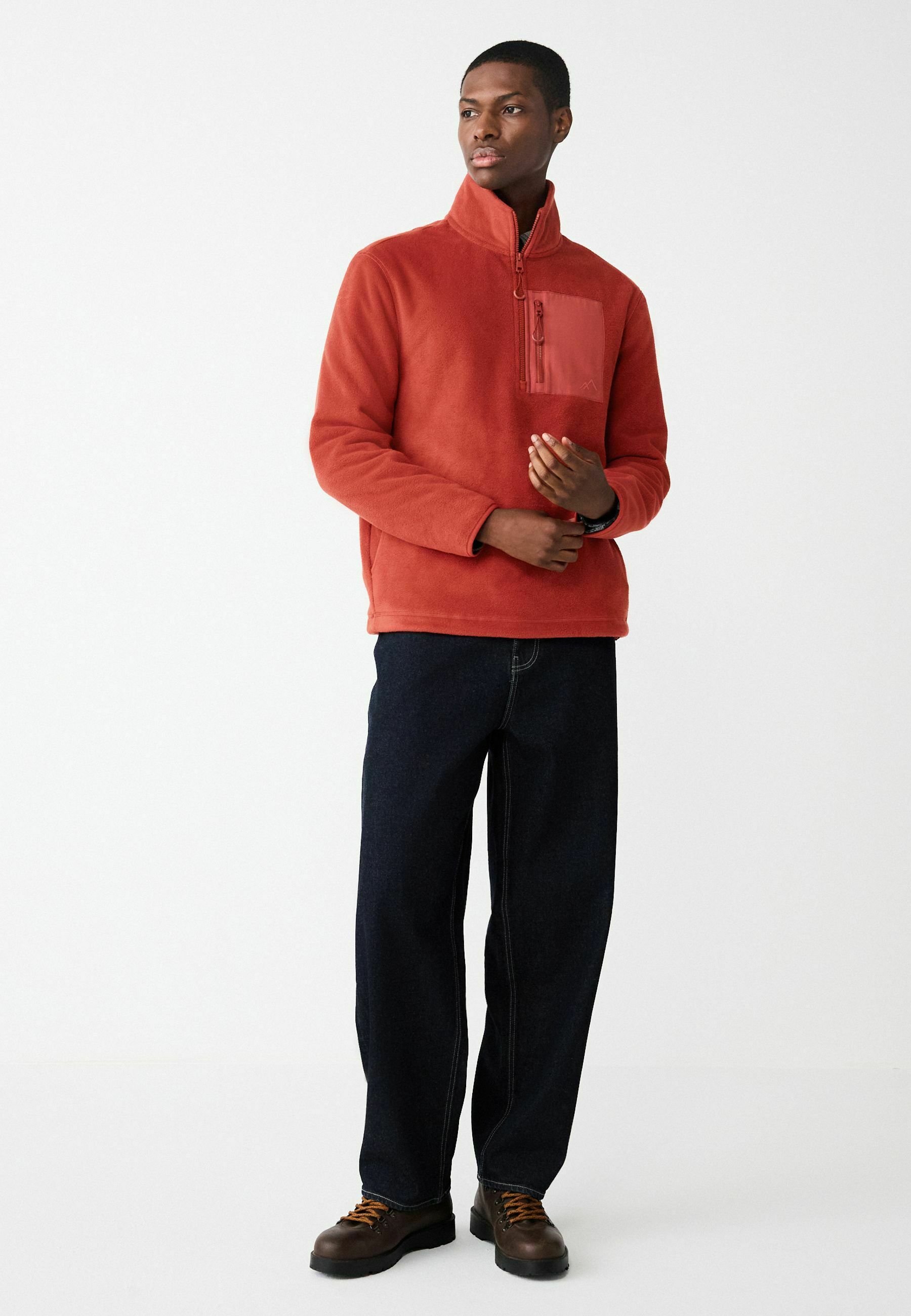 Next UTILITY STYLE HALF ZIP POLAR - Pulover din fleece - rust