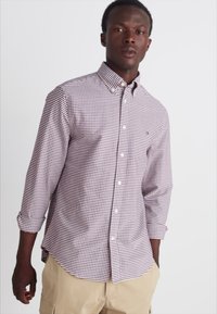 Tommy Hilfiger HERITAGE OXFORD GINGHAM - Ing - plum/optic white