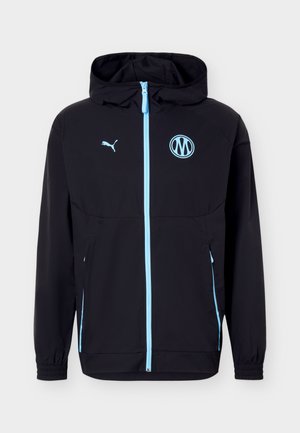 Puma, OLYMPIQUE MARSEILLE PUMATECH JACKET - Vjetrovka - black/vibrant blue