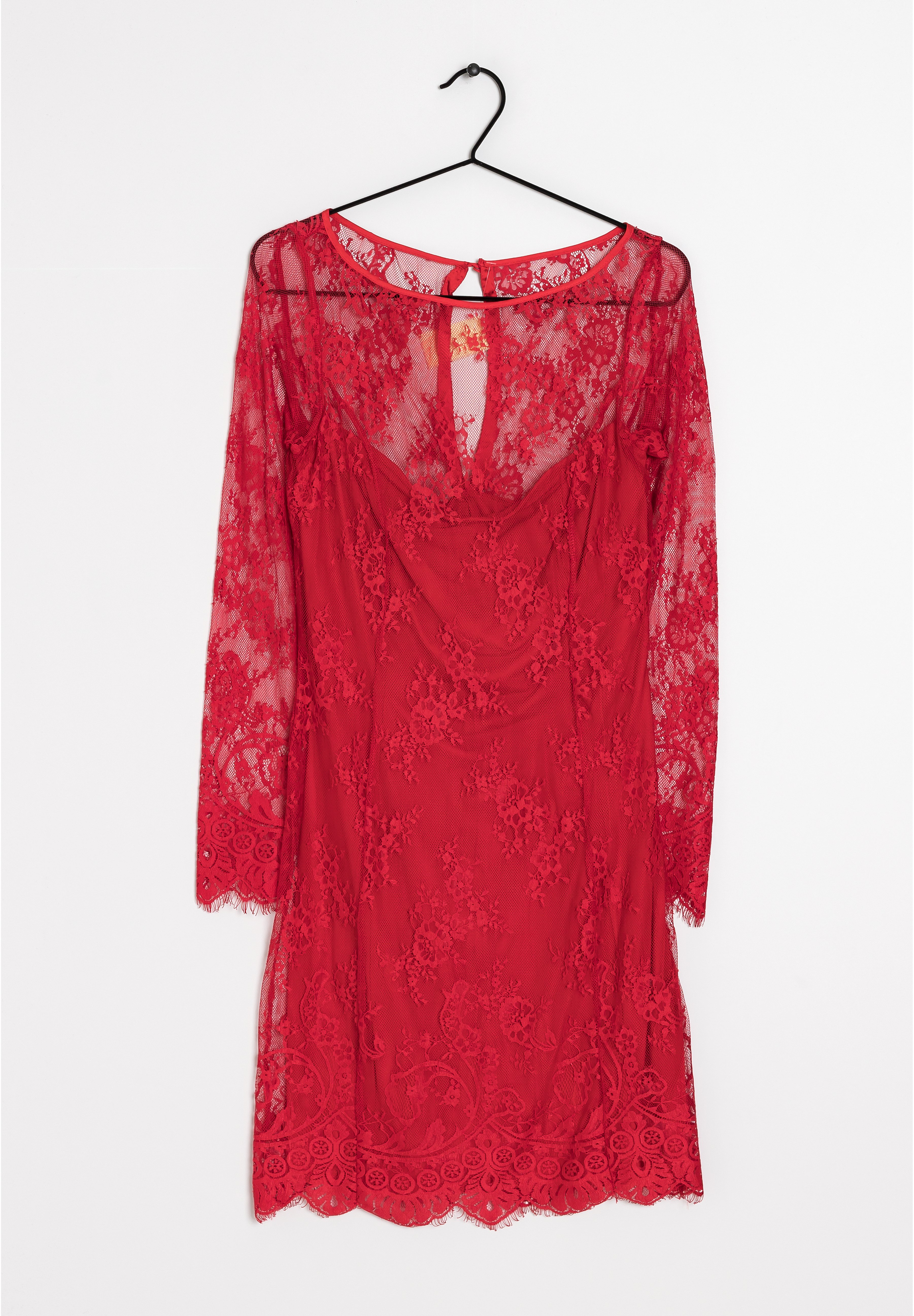 robe rouge dentelle mango