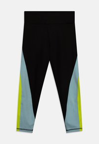 Puma - FIT HIGH WAIST  - Trikoot - black/lime Pienoiskuva 1