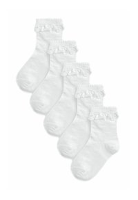 Next 5 PACK RICH HEART TEXTURE RUFFLE - Zoknik - white