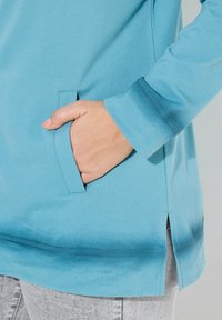 Ulla Popken DECORATIVE SEAM HOODIE - Felpa con zip - light teal