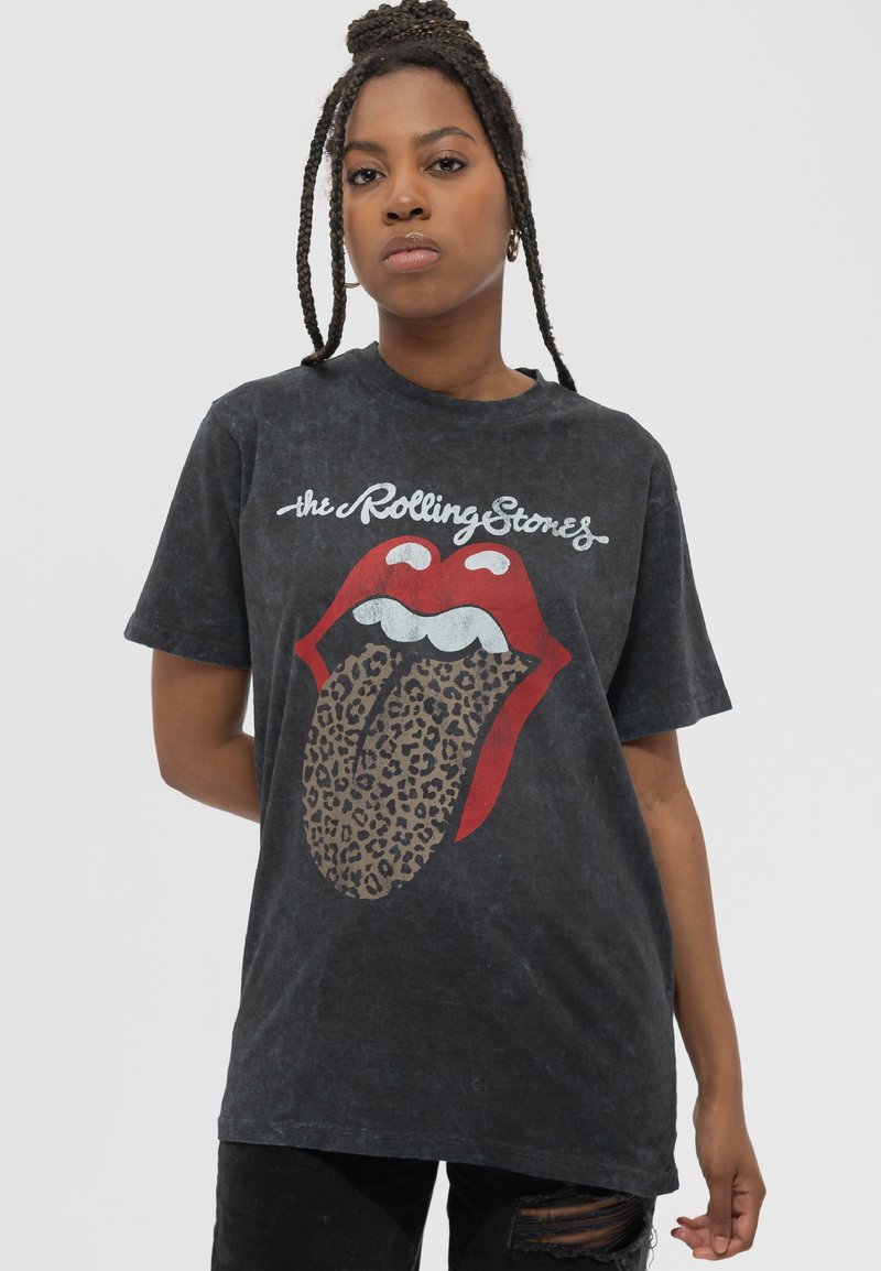 Paradiso Clothing THE ROLLING STONES LEOPARD - Print T-shirt - black