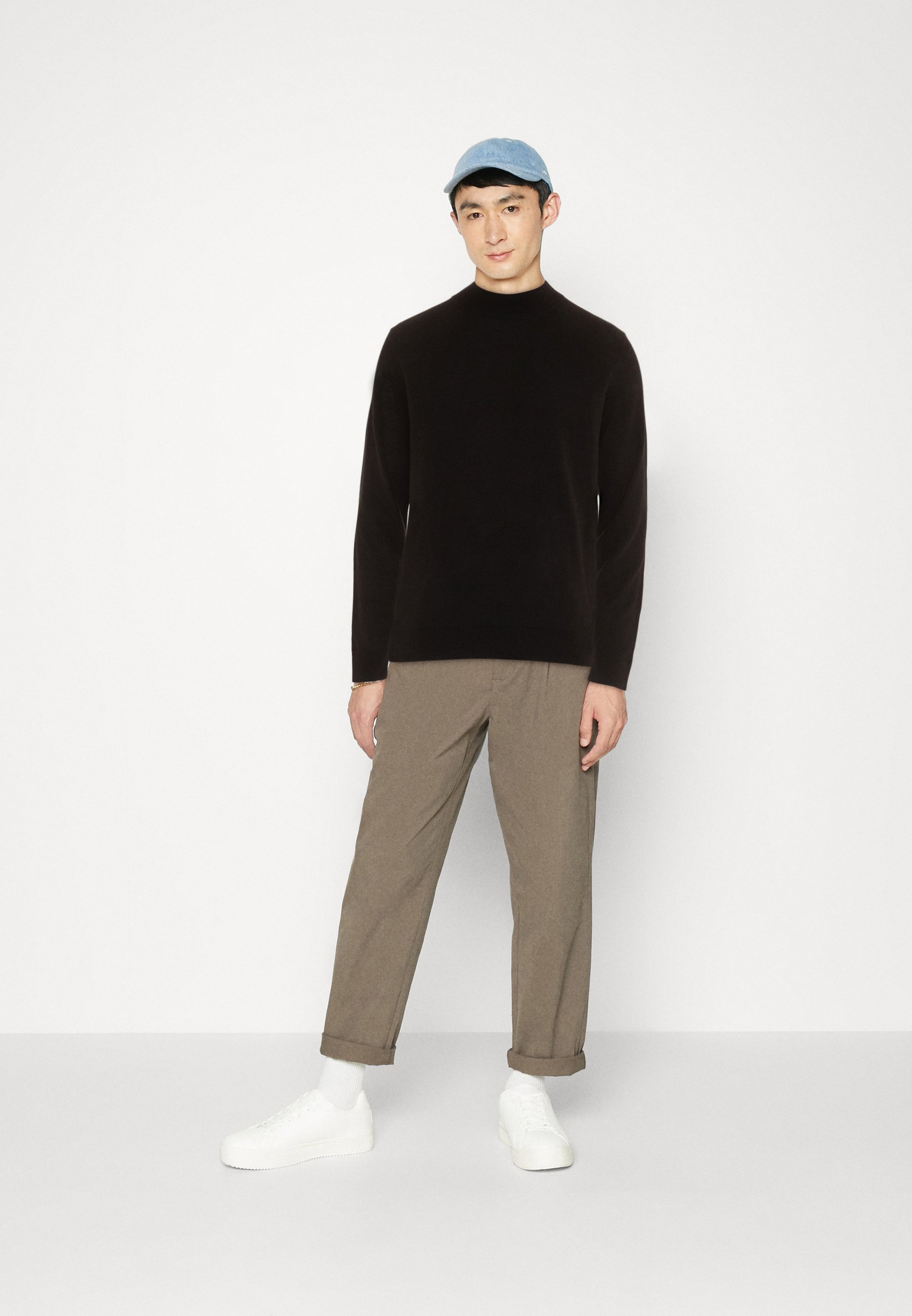 Selected Homme Slhtown Maglione Uomo In Mistana Merino E Poliestere, Collo Alto Finto, Colore Melange