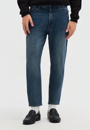 Terranova PANTALONE JEANS LUNGO TINTA UNITA - Jeans Tapered Fit - blu denim scuro