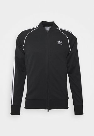 adidas Originals Športna jopa s kapuco na zadrgo - black/white