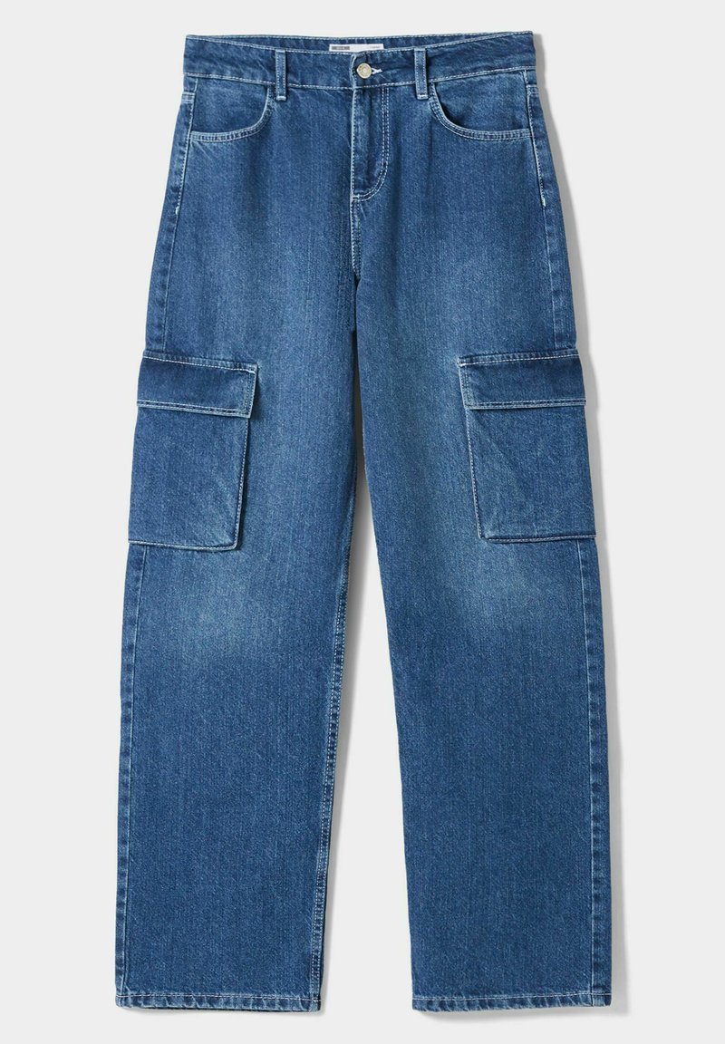 Bershka Relaxed fit jeans donkerblauw Bershka Relaxed fit jeans donkerblauw