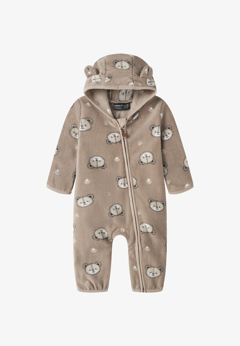 Name it NBNMEEKO FLEECE SUIT AOP UNISEX - Ολόσωμη φόρμα - silver mink