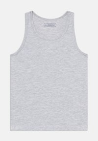Débardeur gris en tissu doux et léger. Doté d'un col rond et d'un design sans manches avec une texture chinée subtile.