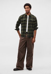 Marc O'Polo DENIM OVER FLAP POCKETS CHECK - Letná bunda - dark green/multi