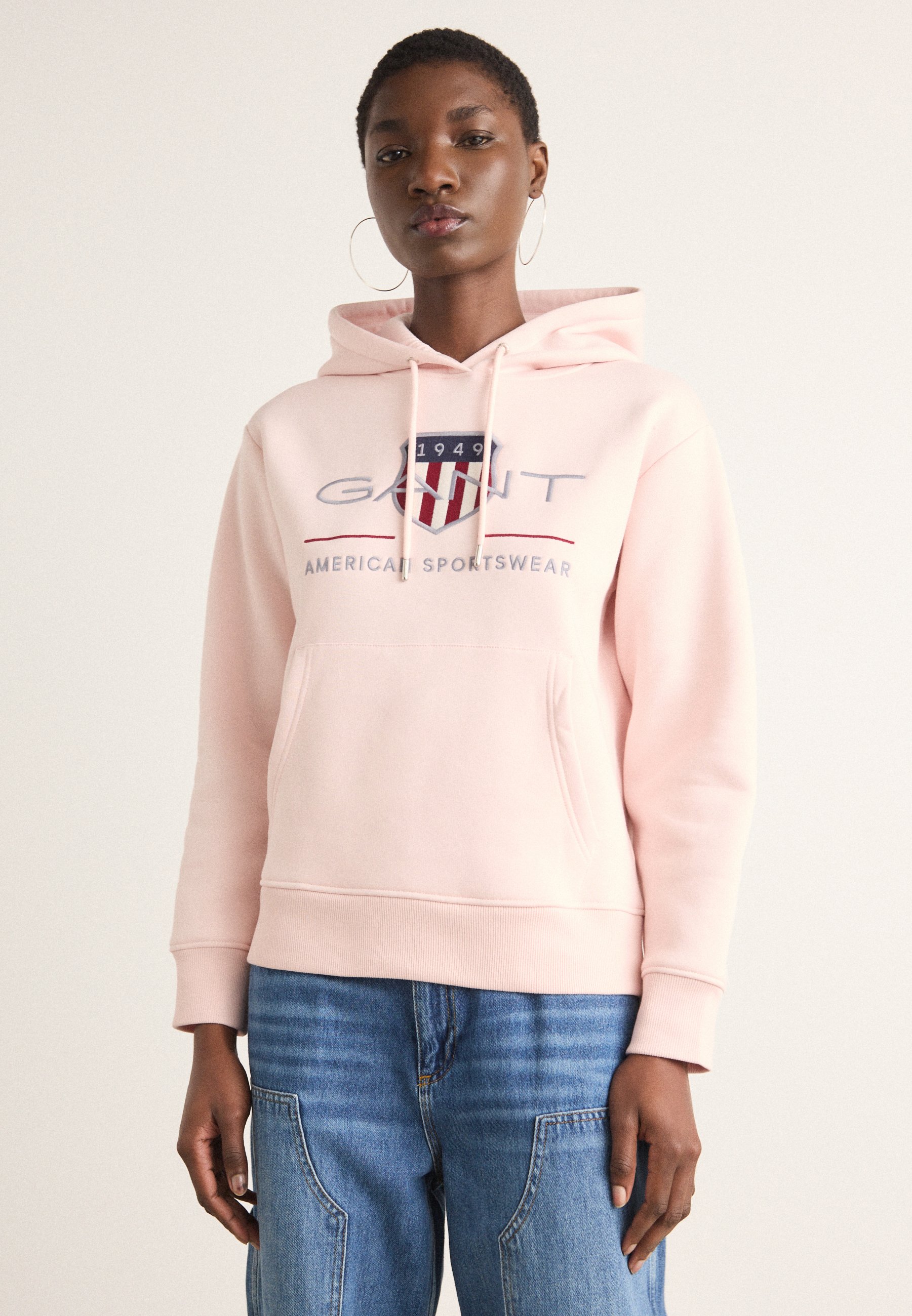 売れ筋商品|||ガント パーカー・スウェットシャツ レディース アウター ARCHIVE SHIELD HOODIE - Sweatshirt - salmon GANT ARCHIVE SHIELD HOODIE - Sweatshirt - salmon/rose clair