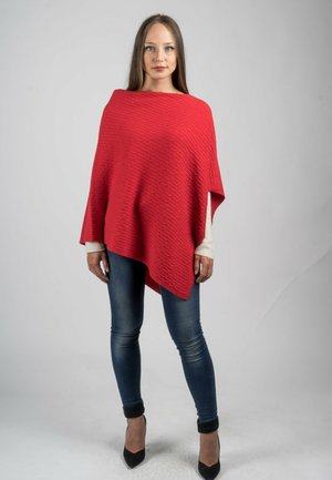 Dalle Piane Cashmere Pončo - rosso