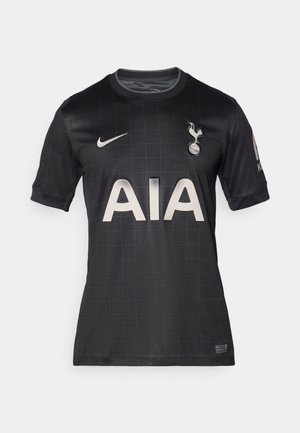 Maglia da calcio nera con motivo a griglia, dotata di colletto rotondo, maniche corte e il logo AIA in evidenza in bianco. Inclusa la swoosh Nike.