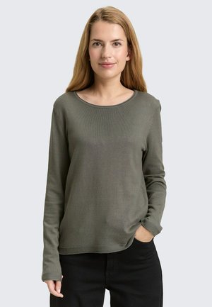 BASIC MIT RUNDHALSAUSSCHNITT - Pullover - cloudy green