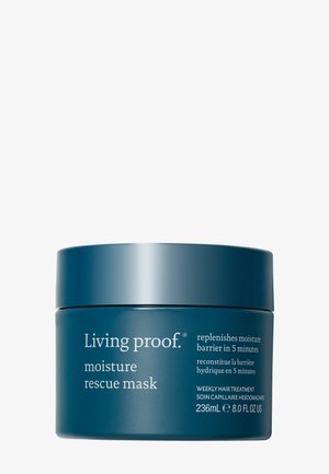 Masque régénérant hydratant Living Proof dans un pot turquoise, traitement capillaire hebdomadaire, restaure la barrière d'hydratation en 5 minutes, 236 ml (8 fl oz).