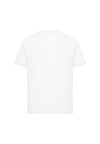 White cotton t-shirt with a crew neckline and short sleeves, featuring a smooth texture and a simple design without graphics or patterns.