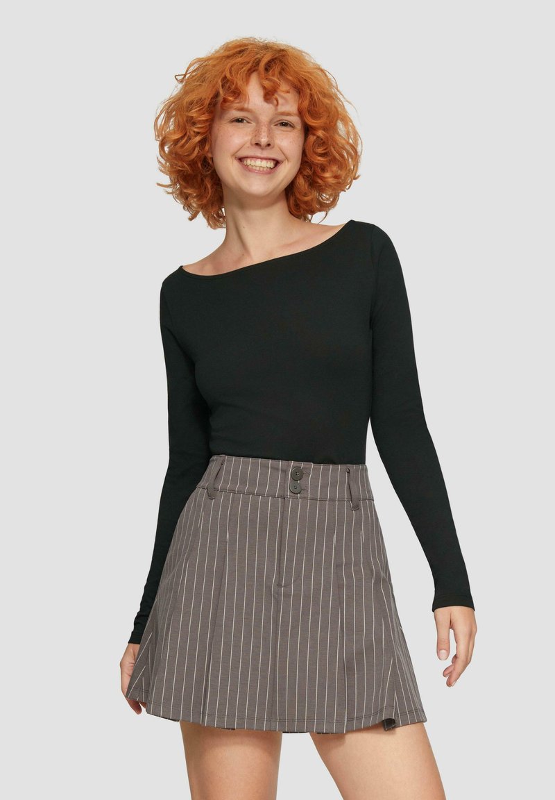 QS MIT U-BOOT-AUSSCHNITT - Longsleeve - schwarz