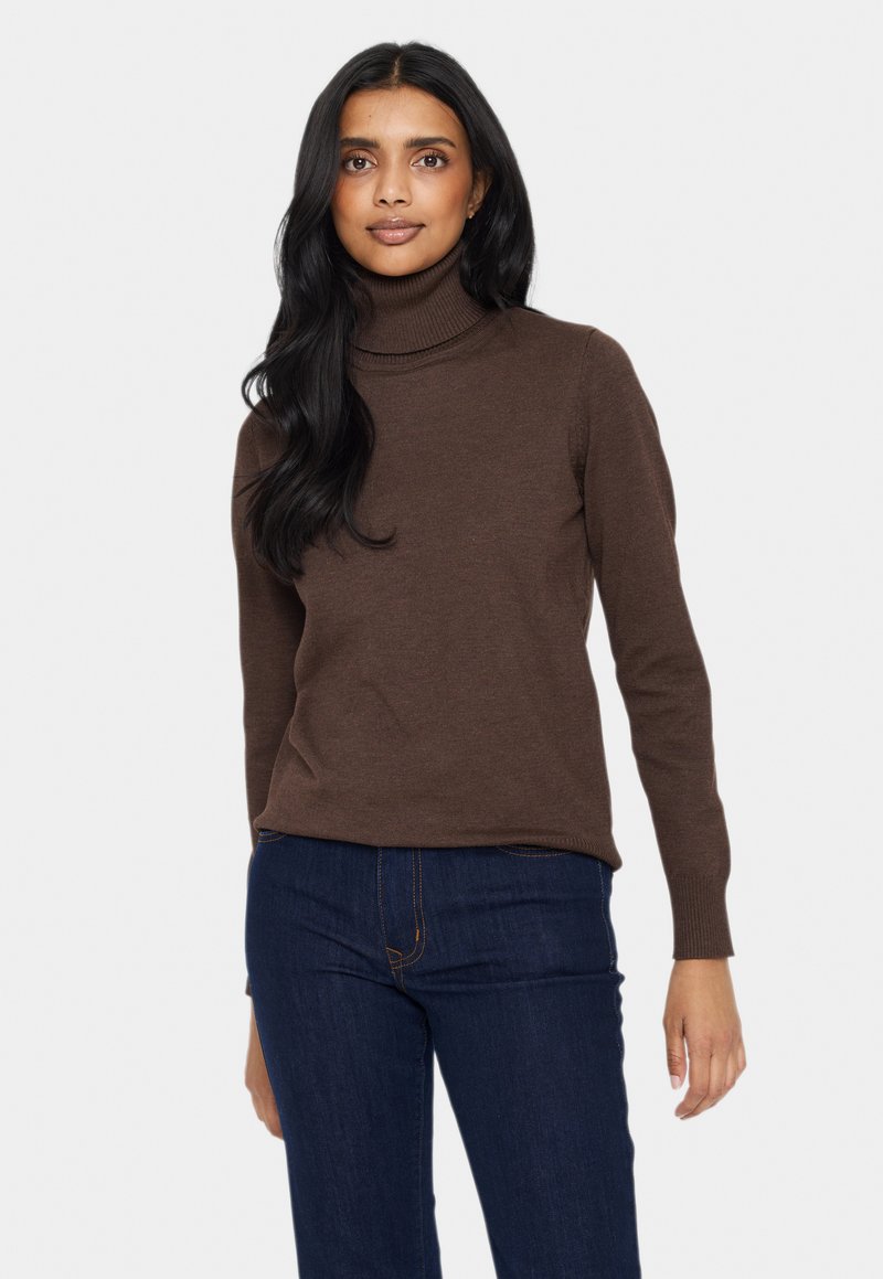 Saint Tropez ROLL NECK  - Pulover - dark oak melange