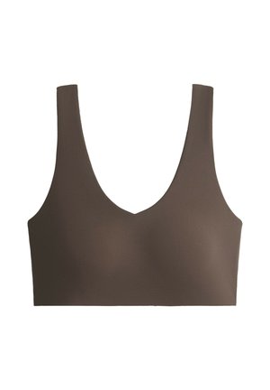 OYSHO, V-NECK COMPRESSIVE TANK TOP - Haut - brown