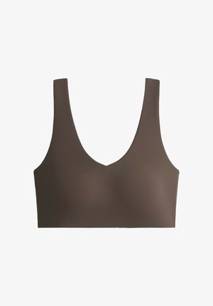 OYSHO, V-NECK COMPRESSIVE TANK TOP - Haut - brown