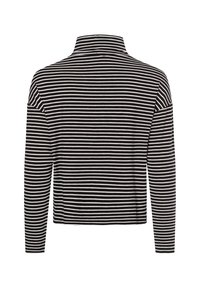 Zwart-witte gestreepte longsleeve top met een hoge kraag, met een cropped ontwerp en een zachte stoftextuur.