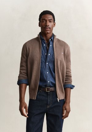 GANT, Cardigan - dk hazelnut melange