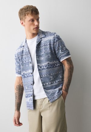 Next, REGULAR FIT - PRINT SHORT SLEEVE SHIRT . - Košeľa - navy