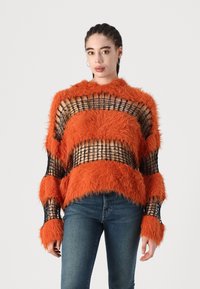 The Ragged Priest CORRUPTION HOODIE EYELASH - Džemperis - orange/black