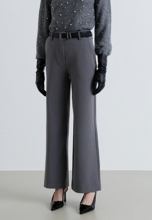 Calliope, PANTALONE LUNGO TINTA UNITA - Pantaloni - grigio fumo melange
