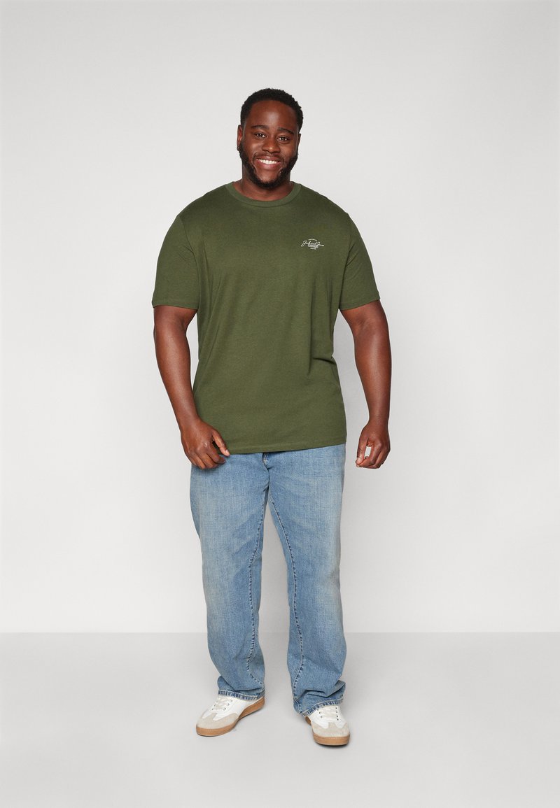 Jack & Jones JJFERRIS TEE CREW NECK 7 PACK - T-shirt med print - black/navy/white/black/kombugreen