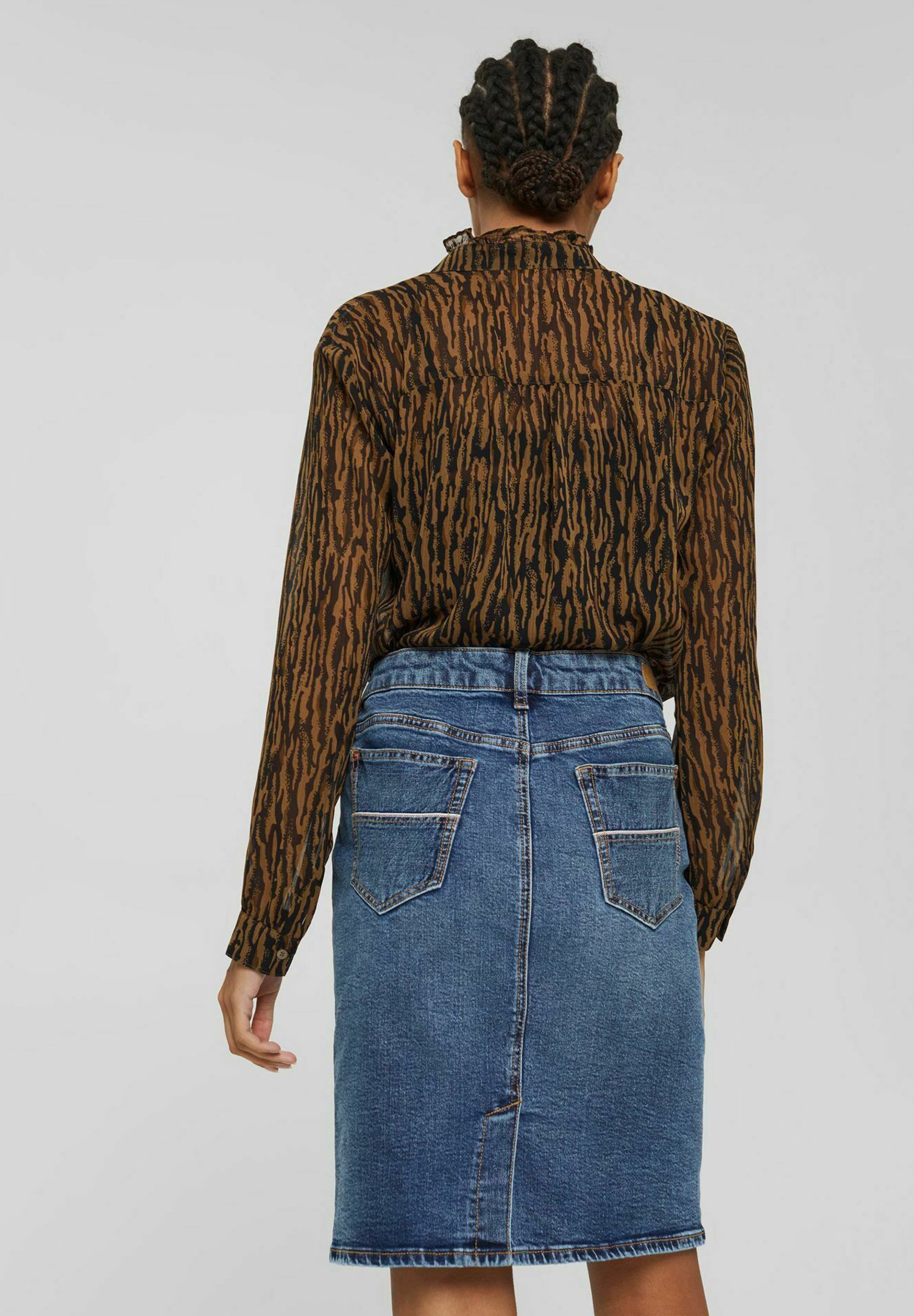 Esprit Gonna di jeans - blue dark washed/blu scuro screziato - Zalando.it