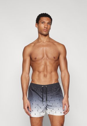 Neil Barrett SCREEN PRINT ALL OVER BOLT SWIM - Badeshorts - black/white
